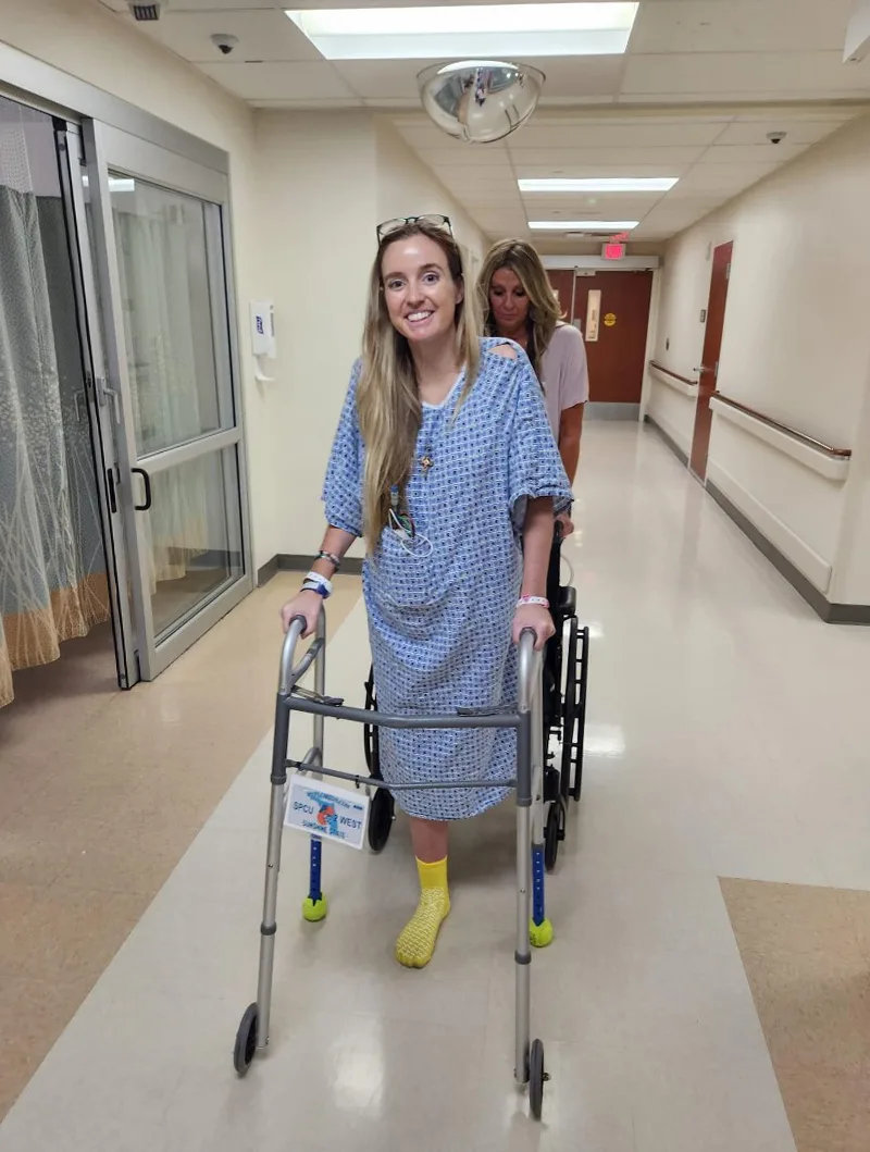 Image of woman recovering in hospital