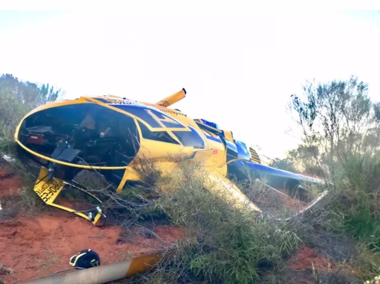 Image of helicopter crash wreckage