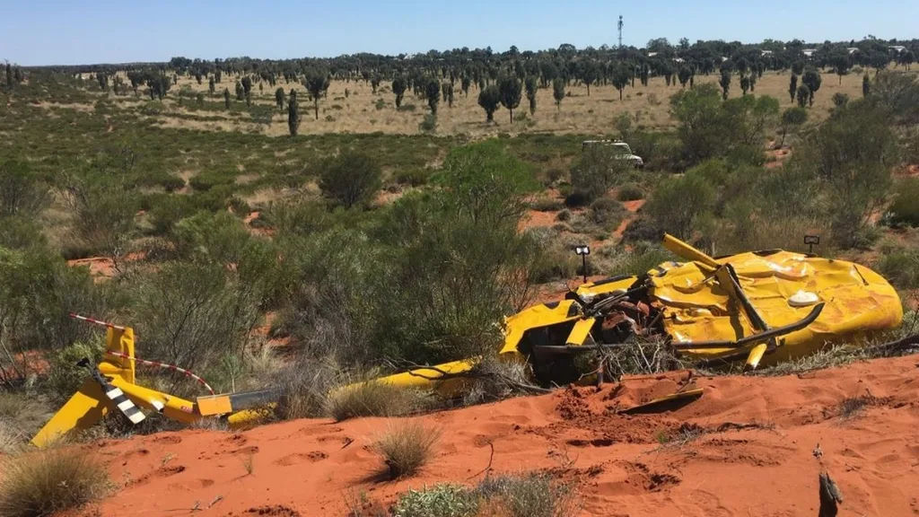 Image of helicopter crash wreckage