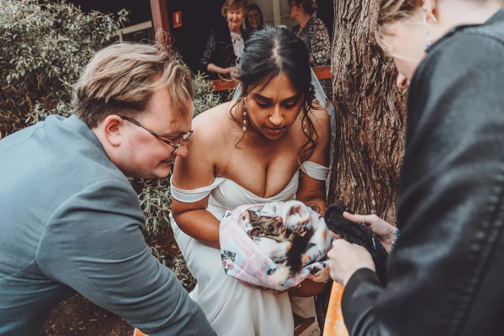 PJ with the possum