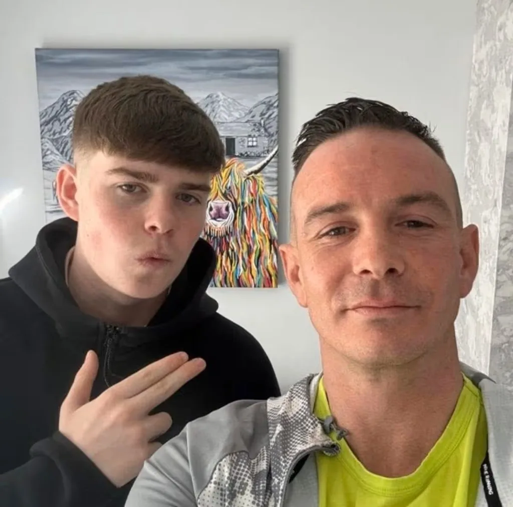 Kayden Moy and his father Paul