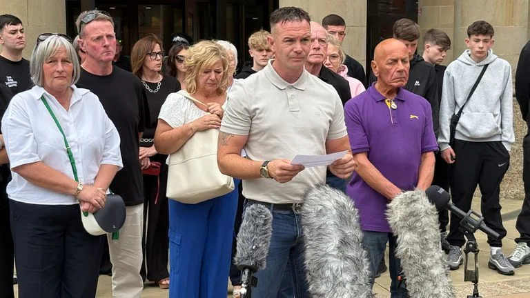 Kayden's dad Paul addressing the media