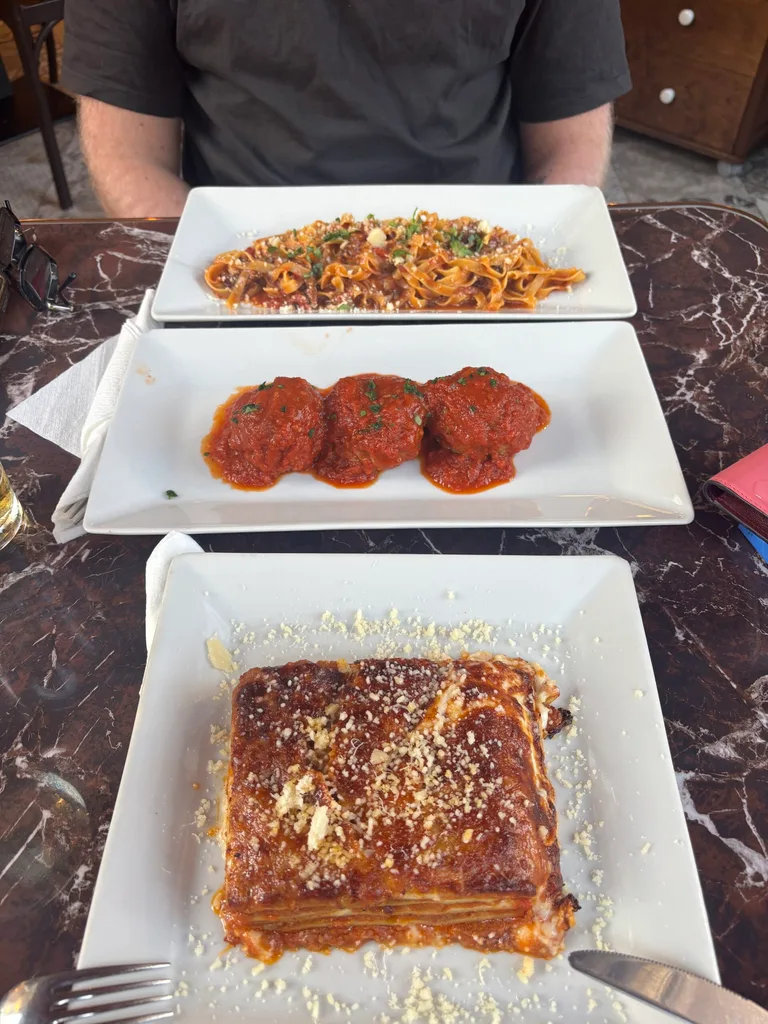 Italian feast in Sorrento, Meatballs, Pasta and lasagne