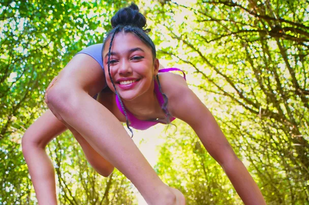 ‘You look like a human pretzel!’ Liberty was 10 when she discovered her unique talent