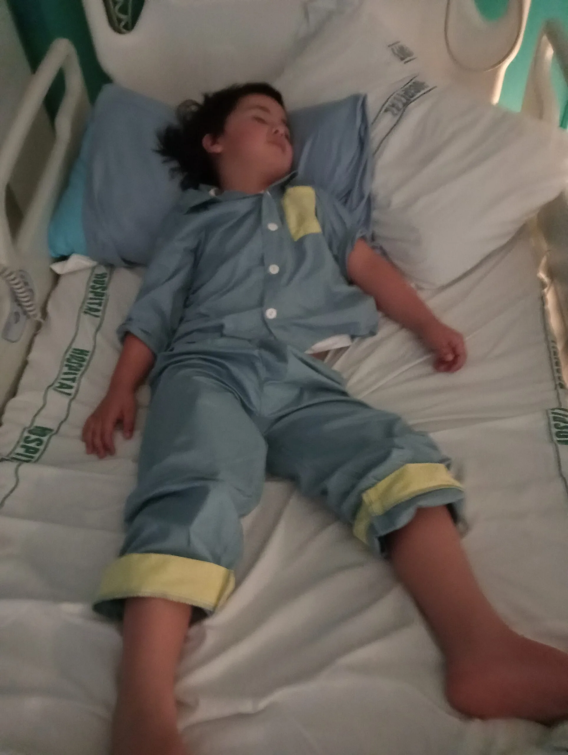 boy in hospital bed