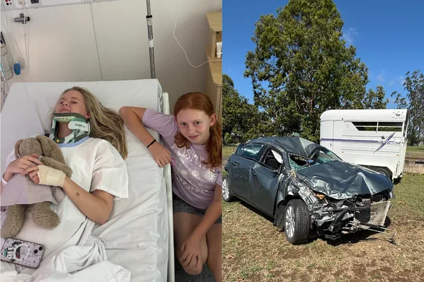 Brave Dakotah crawled into a crushed car to rescue her big sister