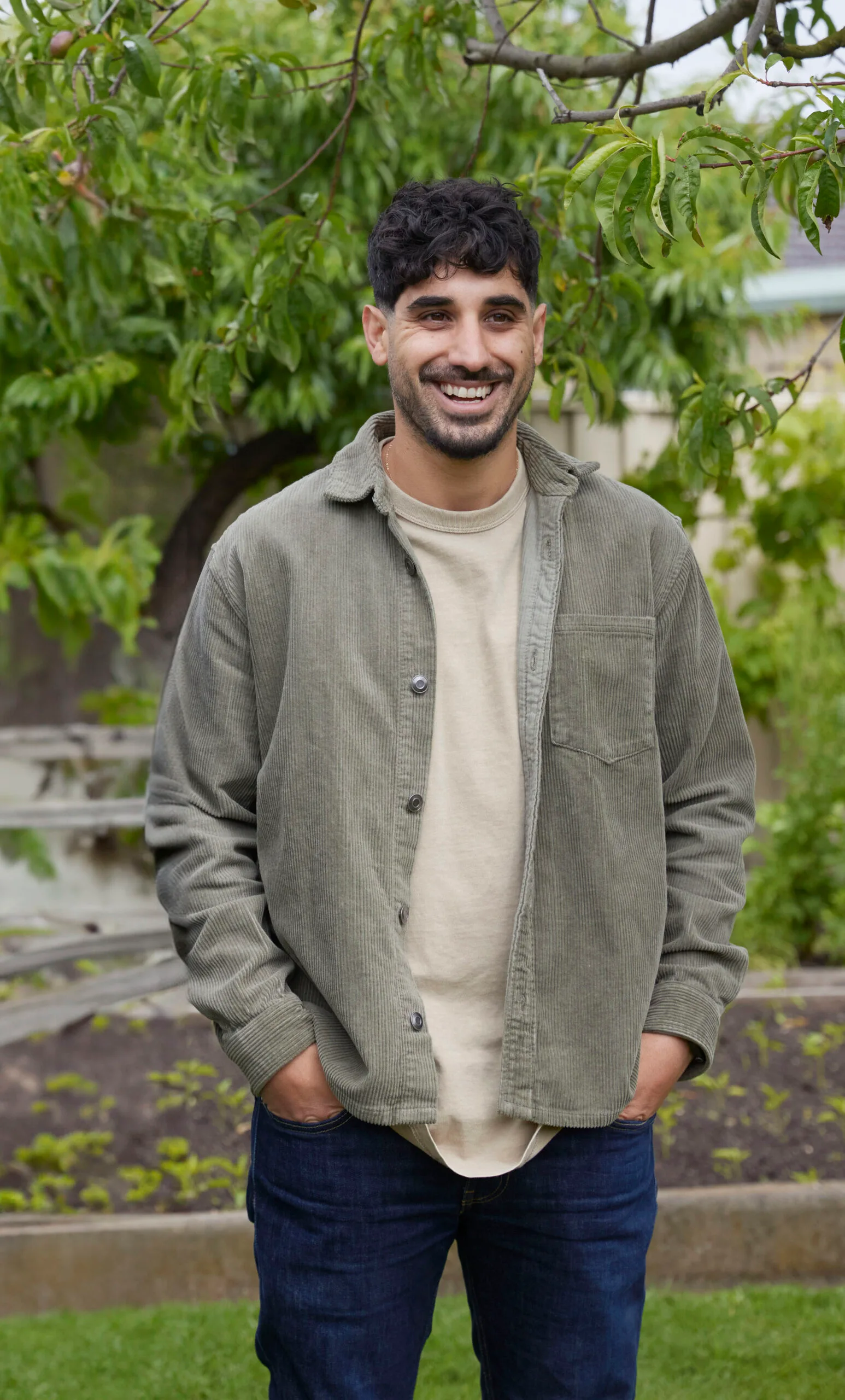 man in kahki shirt
