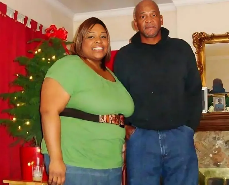 Image of woman and father before weight loss
