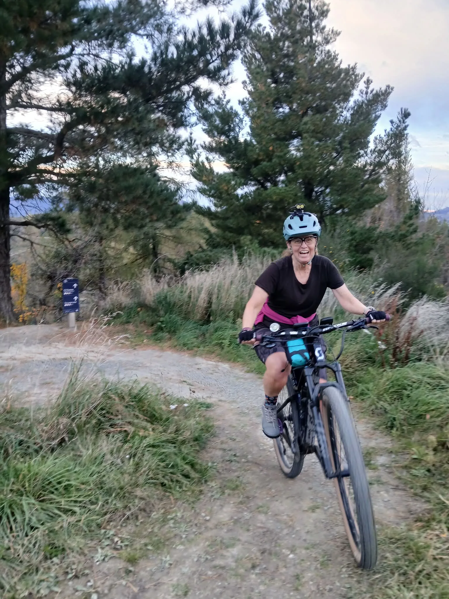 woman riding mountain bike