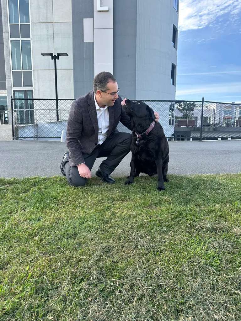 Image of man and dog