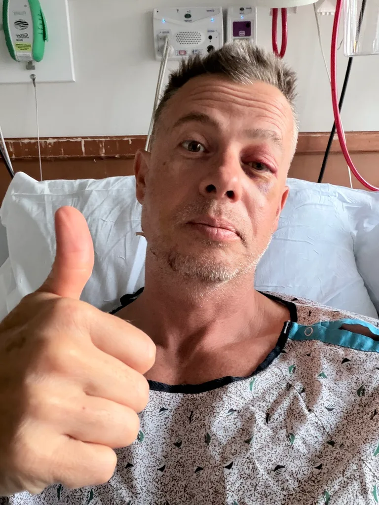 Image of man recovering in hospital