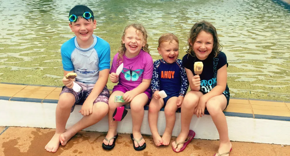 Felicity Plew's four oldest children