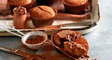 Choc-hazelnut mud cupcakes