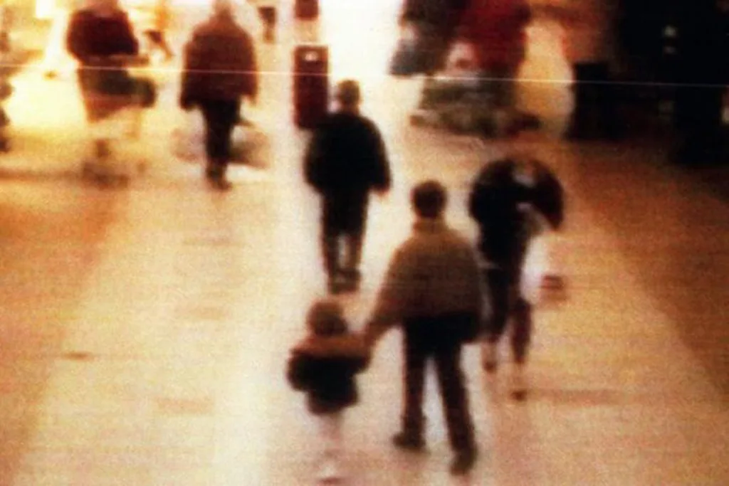 The iconic surveillance footage of Thompson leading Bulger out of the shopping mall
