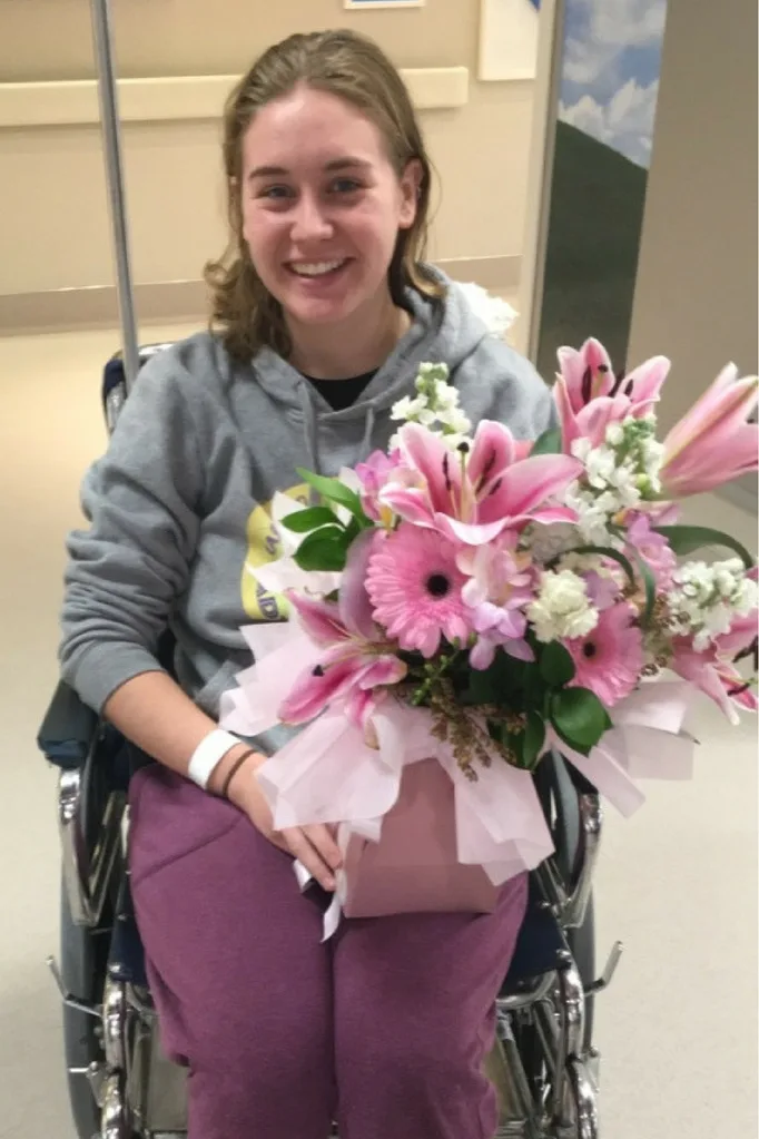 Leah with flowers