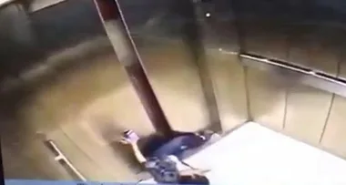 Horror as woman has her leg cut off by lift door