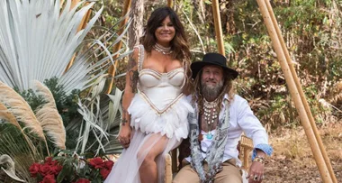 Constance Hall weds partner Denim Cooke