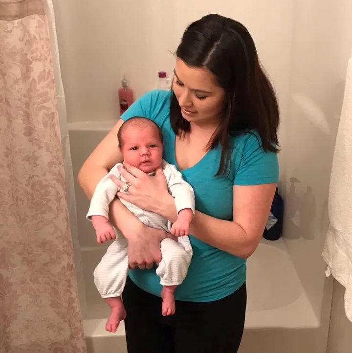 birth in bathroom mum