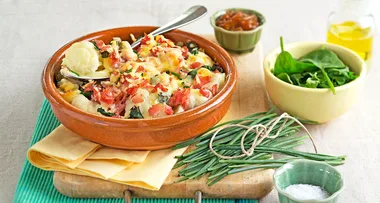 Potato, cauliflower & ham bake