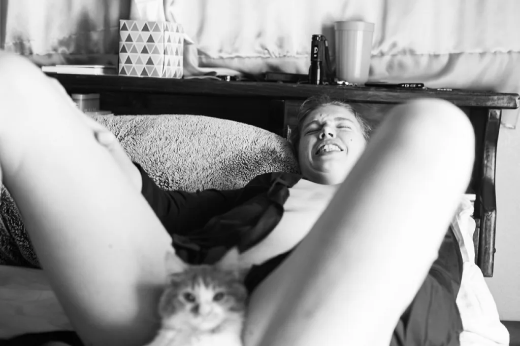 Lucy 'giving birth'