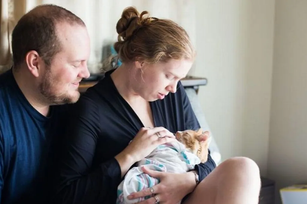 Steve and Lucy with their new arrival