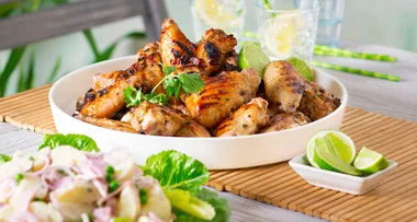 Barbecued lemongrass chicken wings