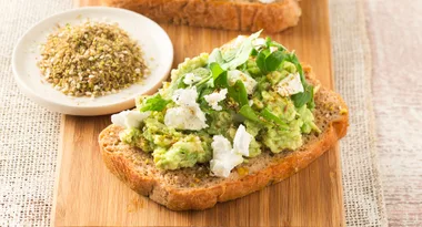 Smashed Avocado With Feta & Dukkah