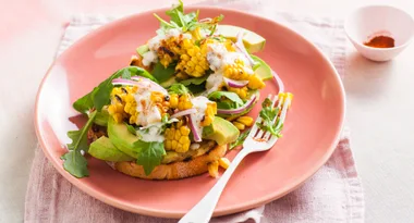 Easy Sourdough, Avocado & Corn Open Sandwiches