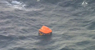 Two men saved after vessel shockingly catches fire