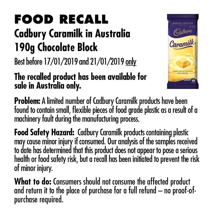 Cadbury recall
