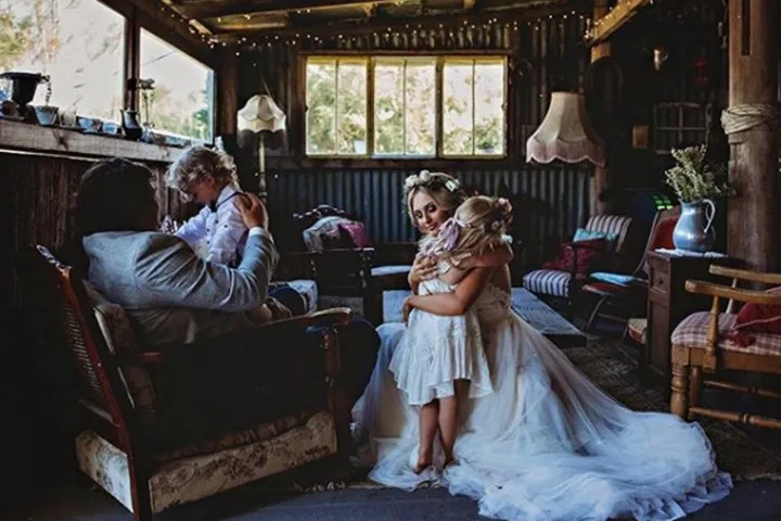 bride with family