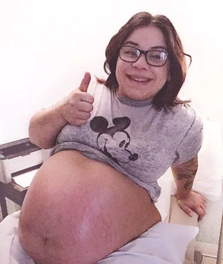 Nat described the moment with her newborn baby as 'beautiful'