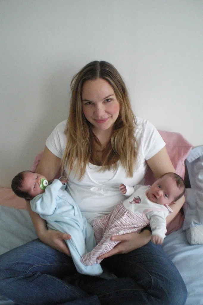mother and twins