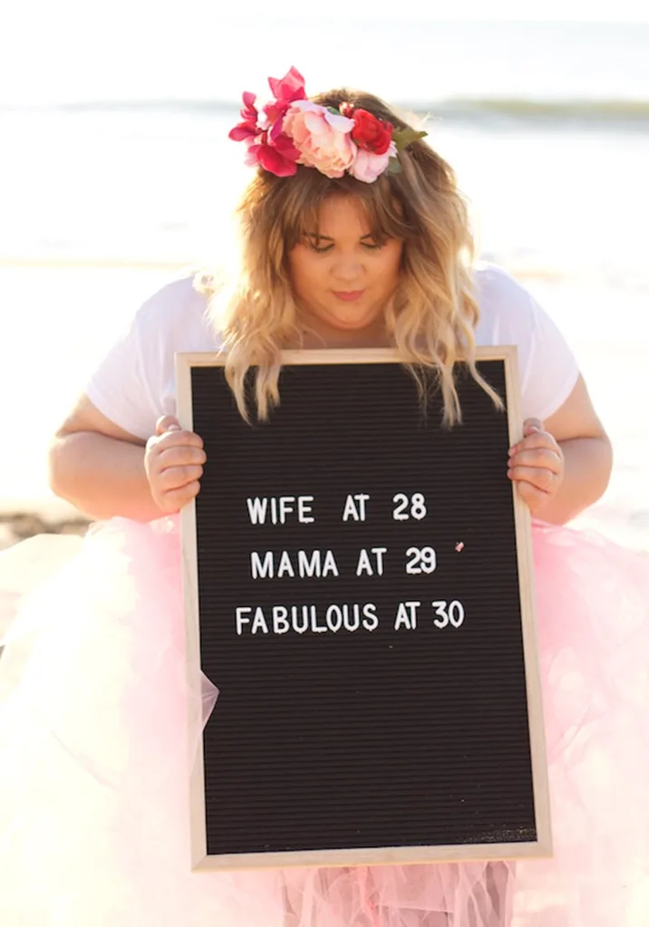 mum with sign