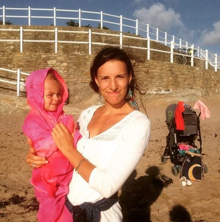 Amandine (pictured) has spoken candidly about the ‘orgasmic’ birth of her second child