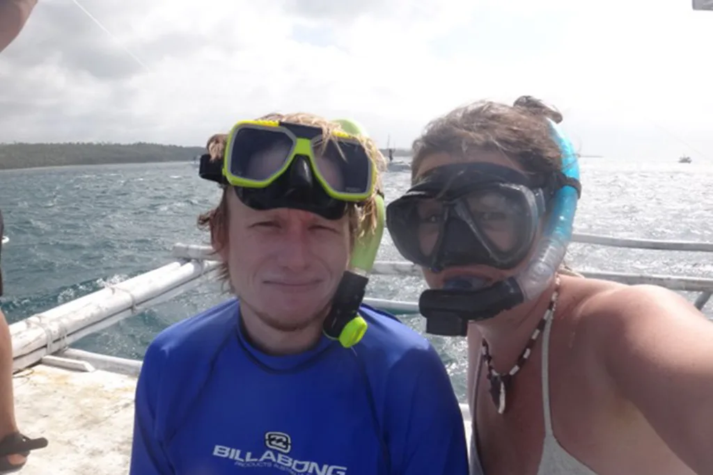 Nicole (pictured with husband Lance) thought she was going to die during their honeymoon