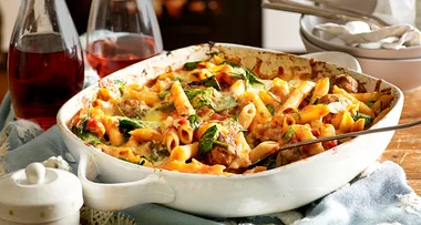 Meatball pasta bake