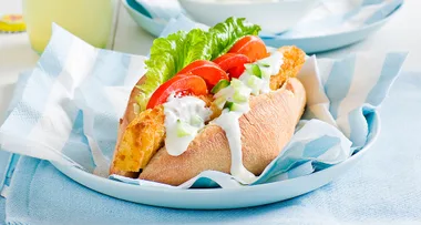 Crunchy fish burgers