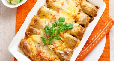 Baked chicken enchilda crepes