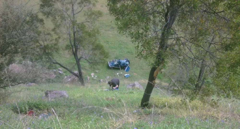 Shannon Bennett's car at the bottom of the cliff