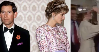 Footage resurfaces of Princess Diana breaking a glass bottle over Prince Charles head