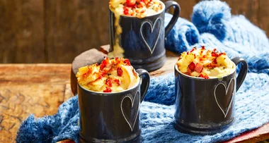 Bacon, chive & cheese strata pots