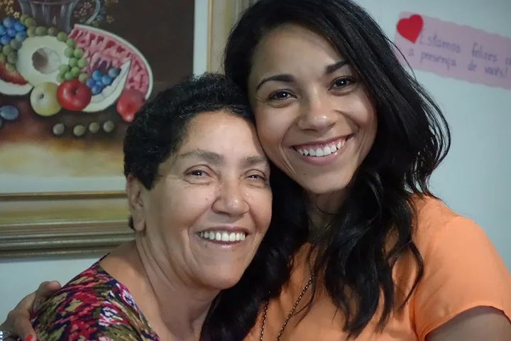 Christina (right) with her biological mum