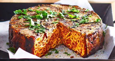 Bolognese & eggplant torta