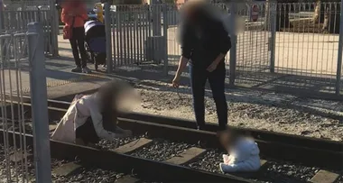 Shocking photo surfaces of baby on train track