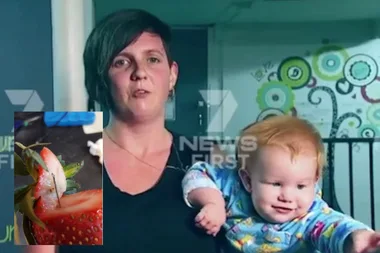 Mum’s terror – race to stop son from eating strawberry with NEEDLE inside