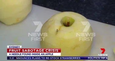 Police investigating needle found in Sydney apple