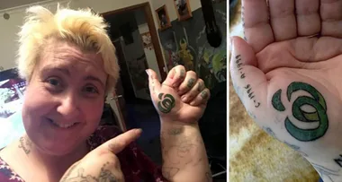 Woolworths obsessed mum gets supermarket logo tattooed on her hand