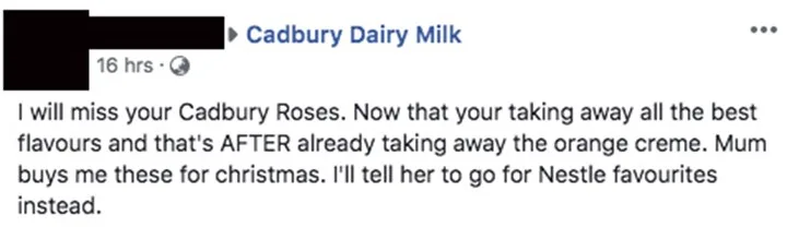 cadbury facebook