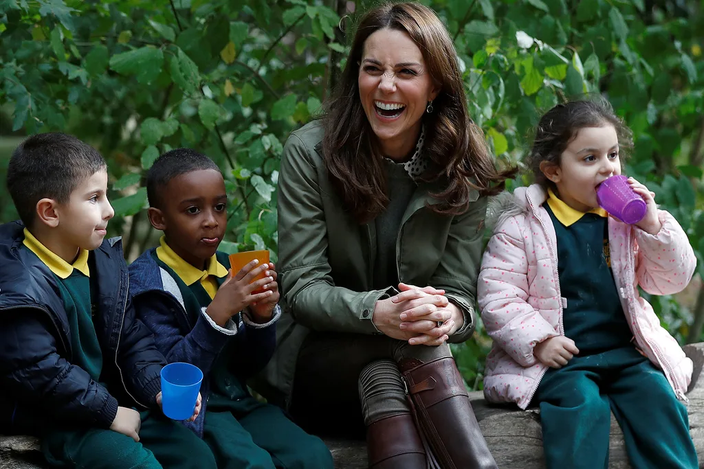 Kate laughs with kids